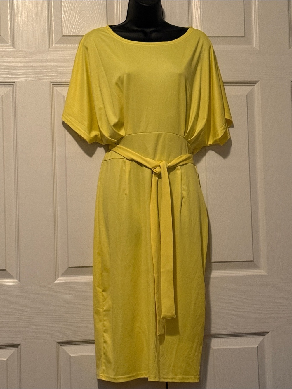 Comfortable Short Sleeve Sunny Yellow Dress